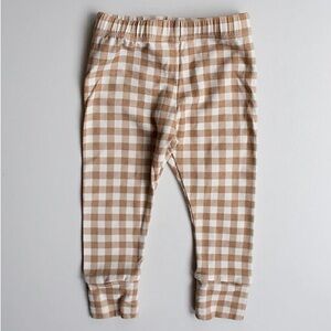 Simple folk plaid gingham leggings